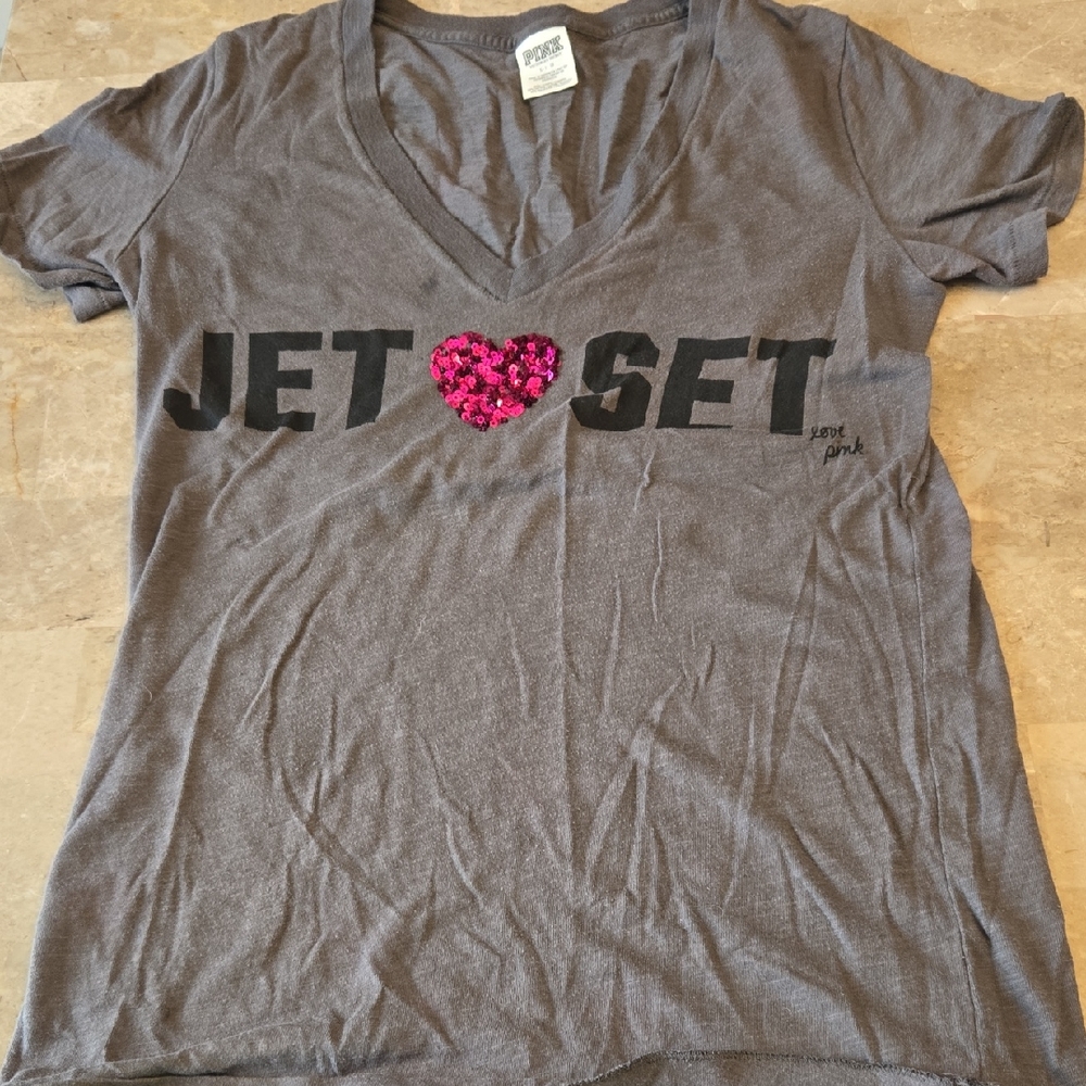 PINK Victoria's Secret Charcoal Tee
